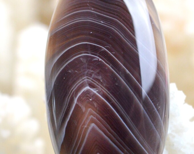 Agate 44 carats - pendentif cabochon pierre naturelle - Botswana // Ref AT18