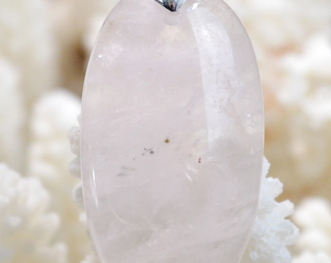 Quartz rose 70 carats - pendentif cabochon pierre naturelle - Madagascar / BT80