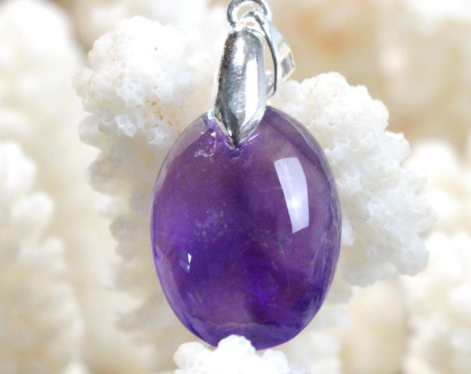 Améthyste 20 carats - pendentif cabochon pierre naturelle - Uruguay / FX7