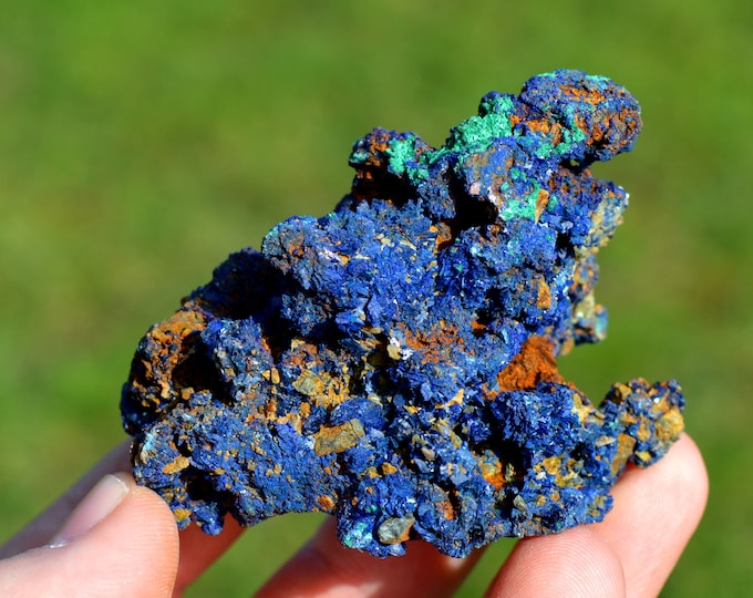 Azurite malachite limonite - 101 grams - M'Ssici, Alnif County, Tinghir Province, Drâa-Tafilalet Region, Morocco