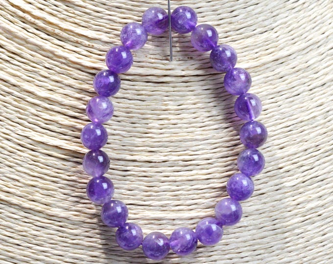Bracelet - Améthyste - perles 8 mm - Brésil