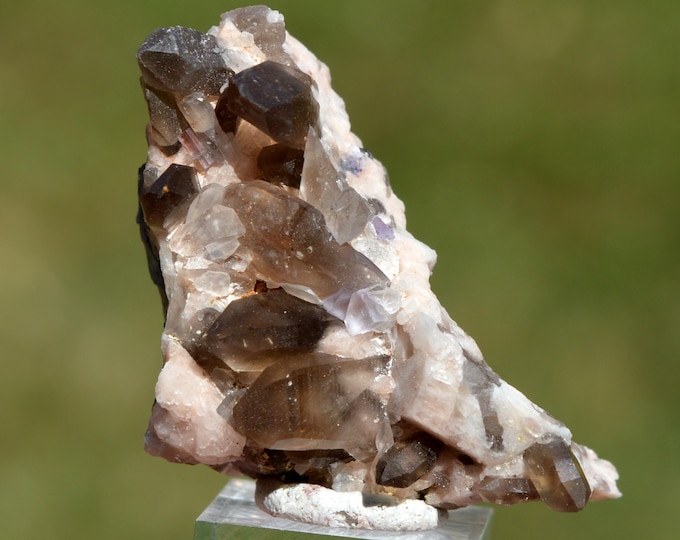 Smoky Quartz & Microcline 16 grams - "Black Hole" Pocket, CO Goethite Hill Claim, Park County, Colorado, USA