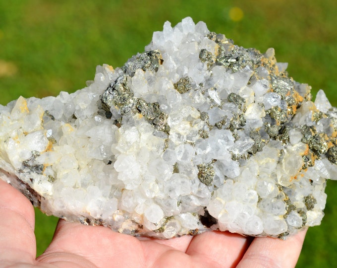 Quartz & Pyrite 785 grams - Madan ore field, Smolyan Oblast, Bulgaria