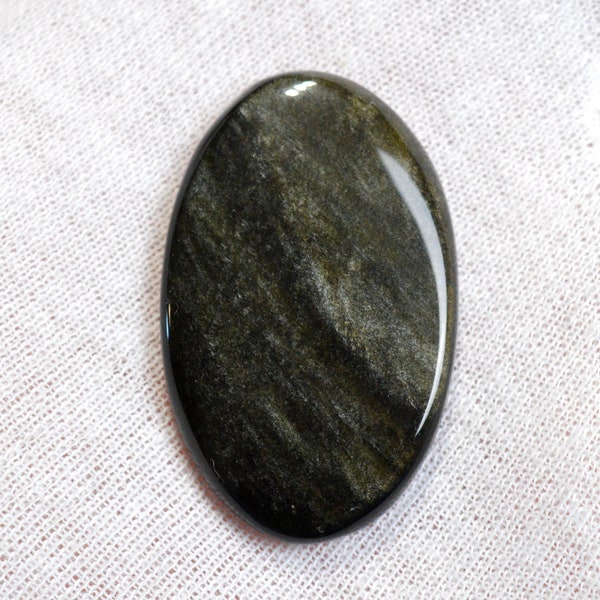 52 carat golden obsidian - natural stone cabochon - Mexico / EQ37