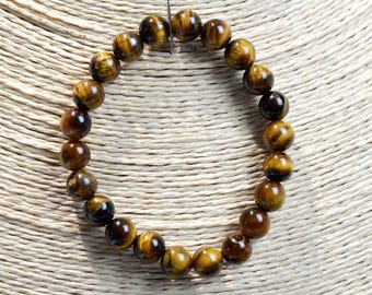 Bracelet - Œil de Tigre - perles 8 mm - Afrique du Sud