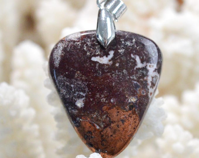 Native Copper & Dolomite 48 Carat - Natural Stone Cabochon Pendant - Michigan, USA / FT99