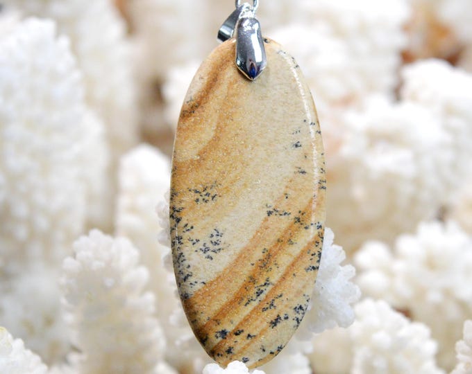 35 carat Landscape Jasper - natural stone cabochon pendant - Namibia / FP56