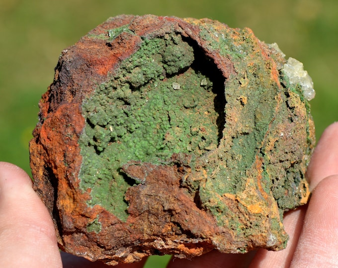 Conichalcite & Limonite calcite 274 grams - Ojuela Mine, Mapimí, Mapimí Municipality, Durango, Mexico