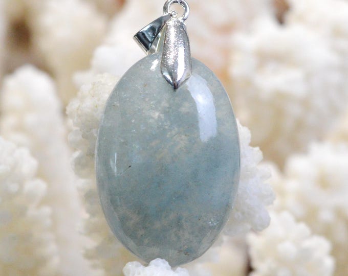 Aigue-marine 47 carats - pendentif cabochon pierre naturelle - Brésil / FV54