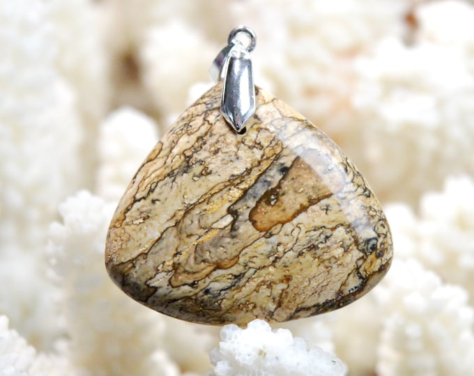 Landscape Jasper 50 carats - natural stone cabochon pendant - Namibia / EH5