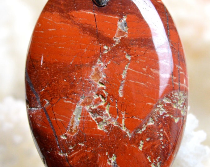 79 carat Red Snake Skin Jasper - natural stone cabochon pendant - Australia // Ref AS64
