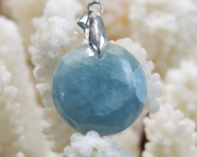 Aigue-marine 30 carats - pendentif cabochon pierre naturelle - Brésil / FV62