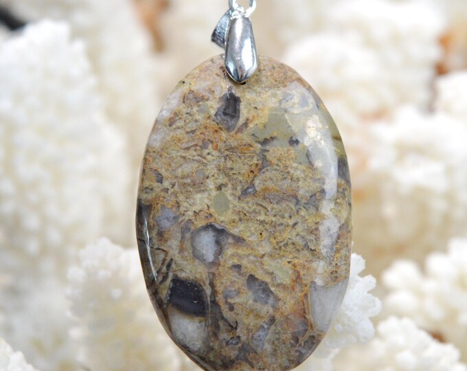 Agate 63 carats - pendentif cabochon pierre naturelle - Mexique // DP67