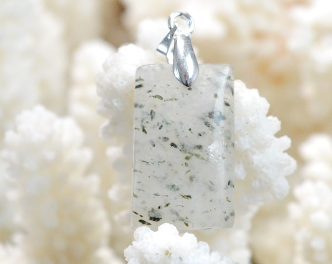 17 Carat Epidote Quartz - Natural Gemstone Cabochon Pendant - China // DR69