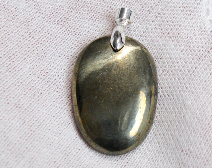 Pyrite 57 carats - pendentif cabochon pierre naturelle - Perou / FQ93