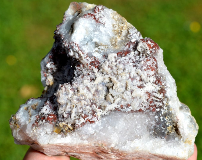 Hematoid Quartz & Calcite 670 grams - L'Argentolle, Saint-Prix, Saint-Léger-sous-Beuvray, Saône-et-Loire, France