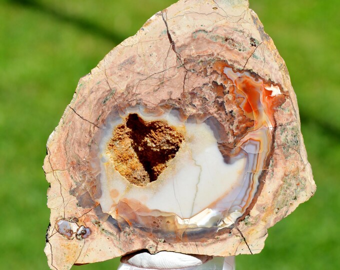 Chalcedony var. agate & Quartz "Lithophyse" 225 grams - Esterel Massif, Var, France