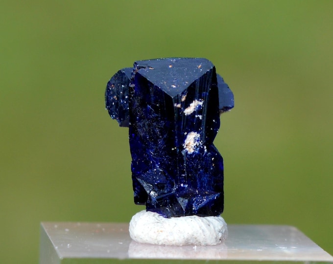 Azurite 1 gram - Touissit, Touissit-Bou Beker mining district, Jerada Province, Oriental Region, Morocco