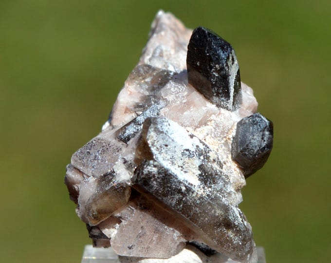 Smoky Quartz & Microcline 16 grams - "Black Hole" Pocket, CO Goethite Hill Claim, Park County, Colorado, USA