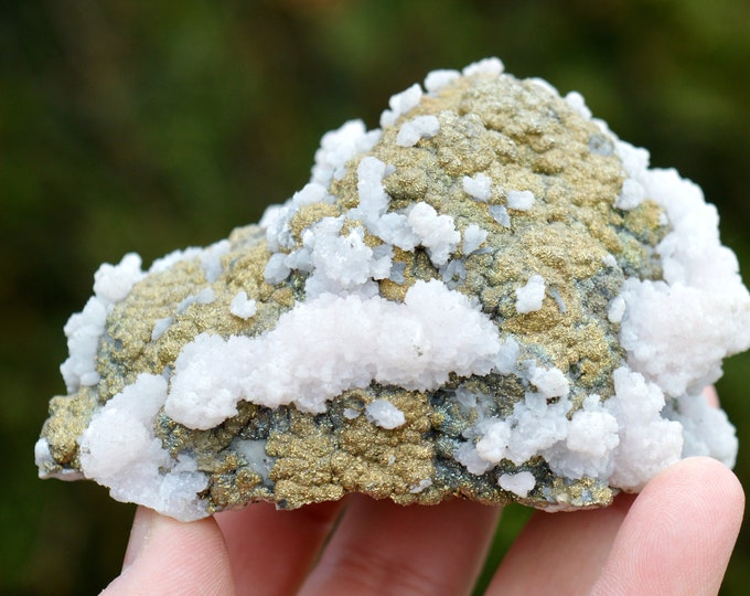 Manganocalcite & Pyrite Chalcopyrite 618 grams - Huarón mine, Huarón mining district, Huayllay district, Pasco province, Pasco, Peru