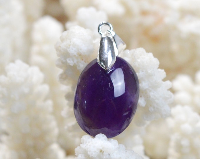 Améthyste 21 carats - pendentif cabochon pierre naturelle - Uruguay / EX25