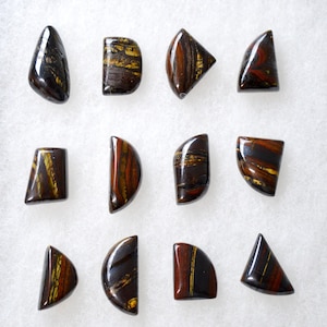 LOT x12 Iron Eye - 218 carats - natural stone cabochon // Ref BI49