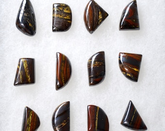 LOT x12 Iron Eye - 218 carats - natural stone cabochon // Ref BI49