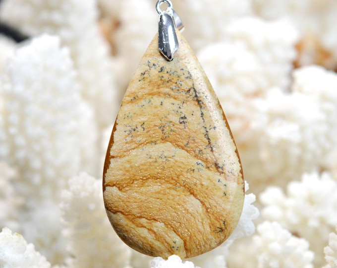 Landscape Jasper 51 carats - natural stone cabochon pendant - Namibia / EG82