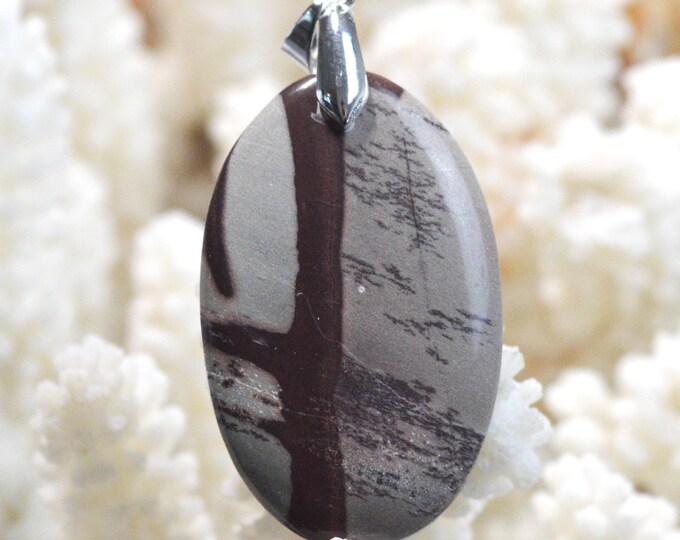 Jaspe Noreena 48 carats - pendentif cabochon pierre naturelle - Australie / FR69