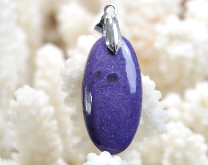 Charoite 27 carats - pendentif cabochon pierre naturelle - Russie / FO77