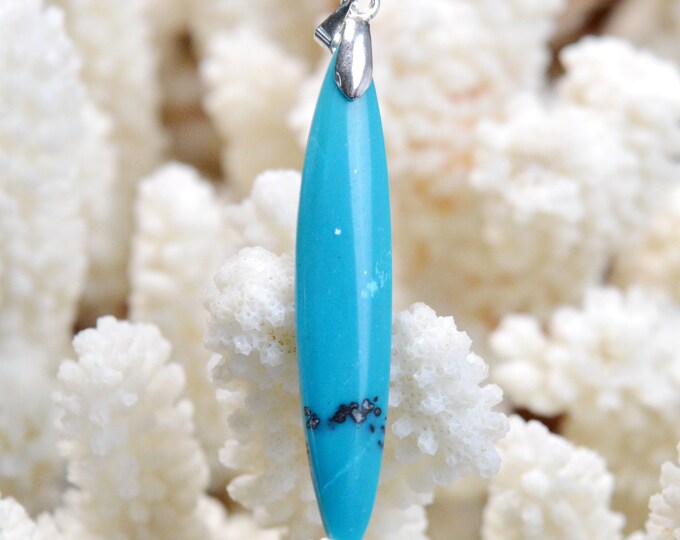 11 carat chrysocolla - natural stone cabochon pendant - Congo // DA82