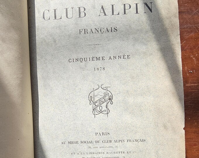 C.A.F - French Alpine Club - 5th year directory 1878 - 1879 - Used
