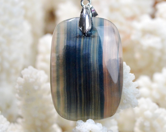 Fluorite 63 carats - pendentif cabochon pierre naturelle - Afghanistan / EZ53