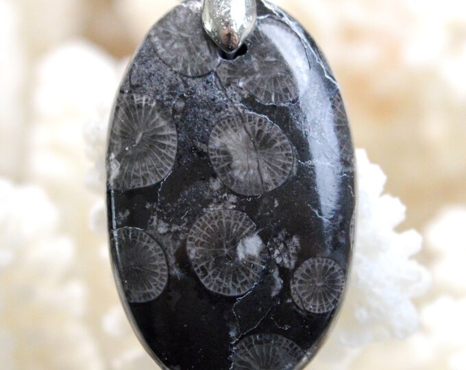 36 carat fossil coral - natural stone cabochon pendant - Indonesia // BN52
