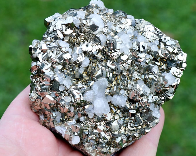 Pyrite & Calcite 545 grams - Trepča complex, Trepča valley, Mitrovica, Mitrovica District, Kosovo
