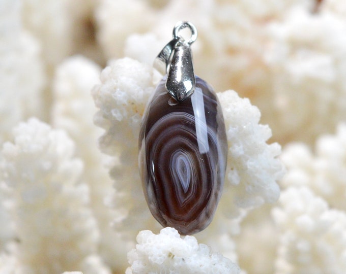 Agate 21 carats - pendentif cabochon pierre naturelle - Botswana / FH1
