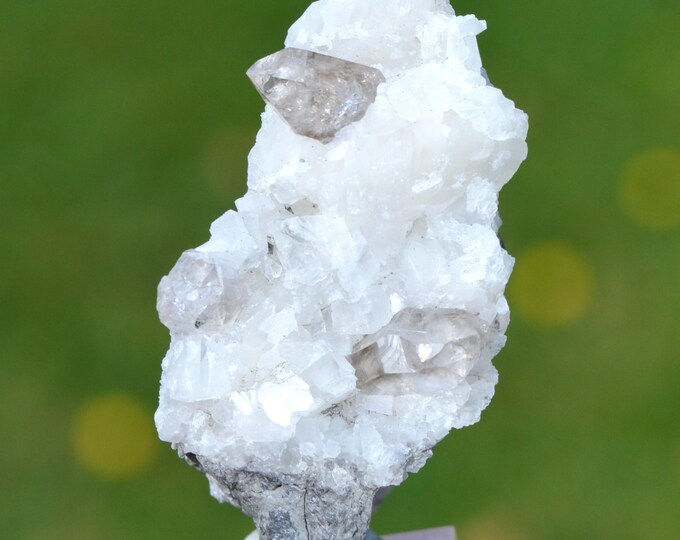 Smoky Quartz on Calcite 33 grams - Lompret quarry, Lompret, Chimay, Hainaut, Wallonia, Belgium