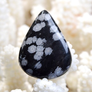 Obsidienne Flocon 47 carats - cabochon pierre naturelle - USA / EL89