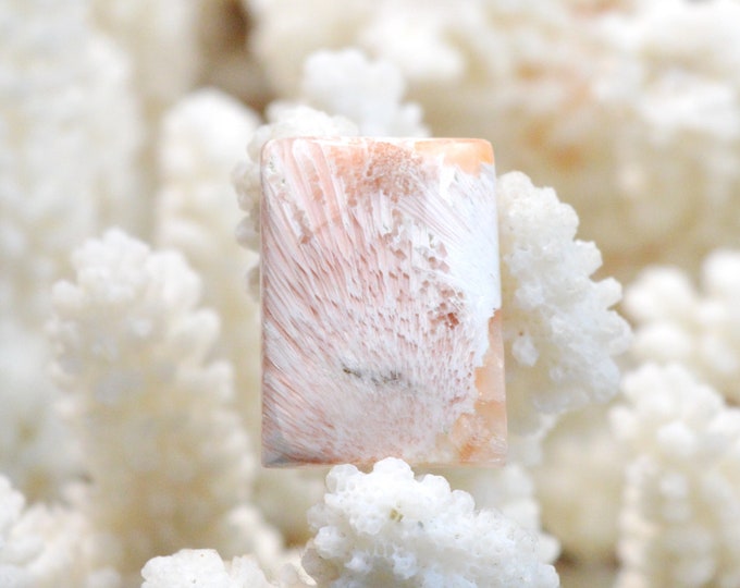 17 carat orange scolecite - natural stone cabochon - India / FC59
