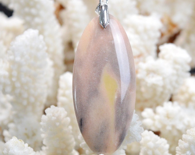 Dolomite "Watermelon Gomez" 75 carats - natural stone cabochon pendant - Mexico / EV71