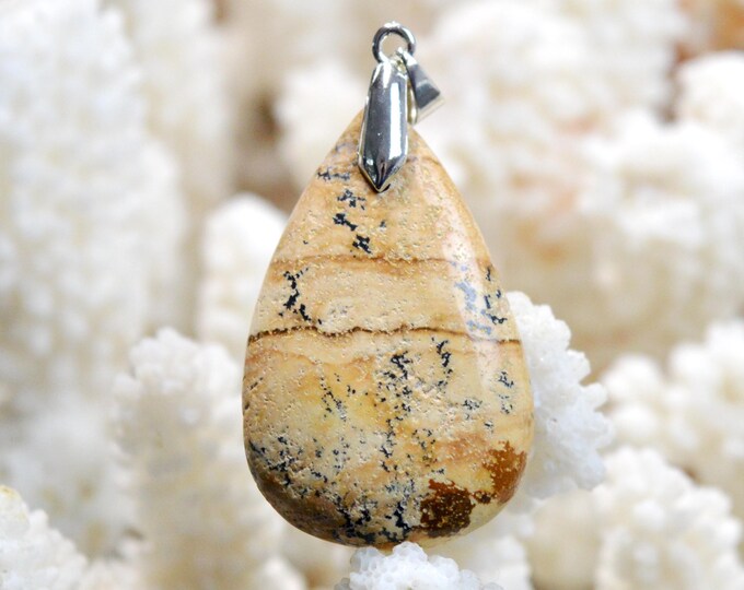 Landscape Jasper 43 carats - natural stone cabochon pendant - Namibia / FP62