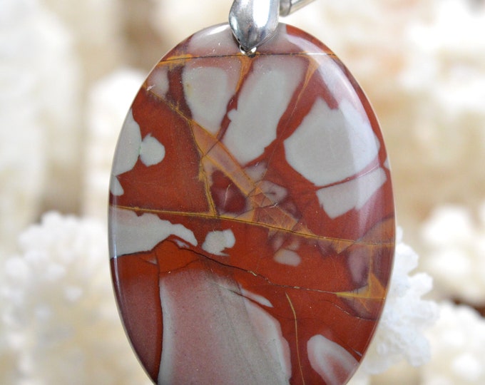 Jaspe Noreena 41 carats - pendentif cabochon pierre naturelle - Australie // Ref A98