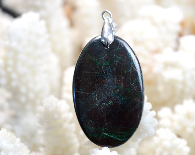 Chrysocolla & Cuprite 94 carats - natural stone cabochon pendant - Congo / EC79