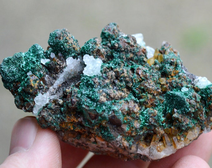 Malachite quartz limonite - 132 grams - M'Ssici, Alnif County, Tinghir Province, Drâa-Tafilalet Region, Morocco