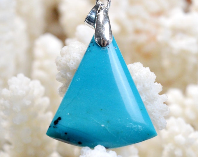 21 carat chrysocolla - natural stone cabochon pendant - Congo // DA71