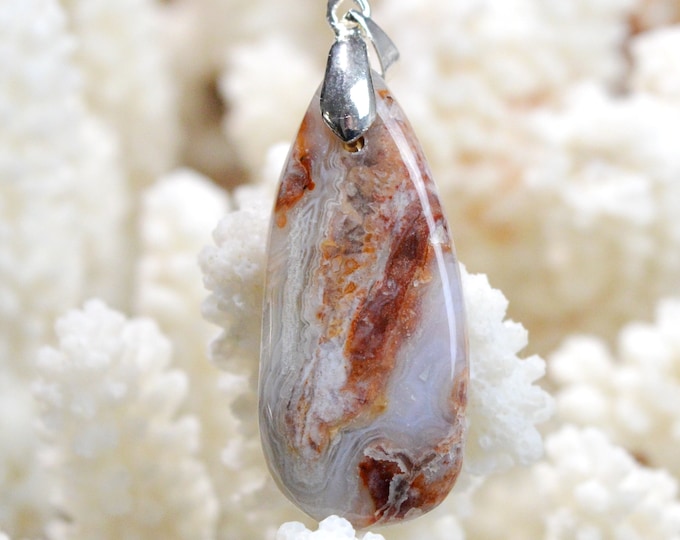 Agate 35 carats - pendentif cabochon pierre naturelle - Mexique // DI3