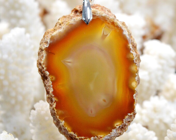 Agate 118 carats - pendentif tranche pierre naturelle - Brésil / EU89