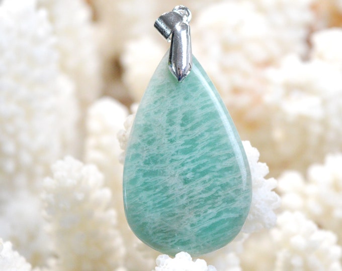 Amazonite 36 carats - natural stone cabochon pendant - Brazil / EP20
