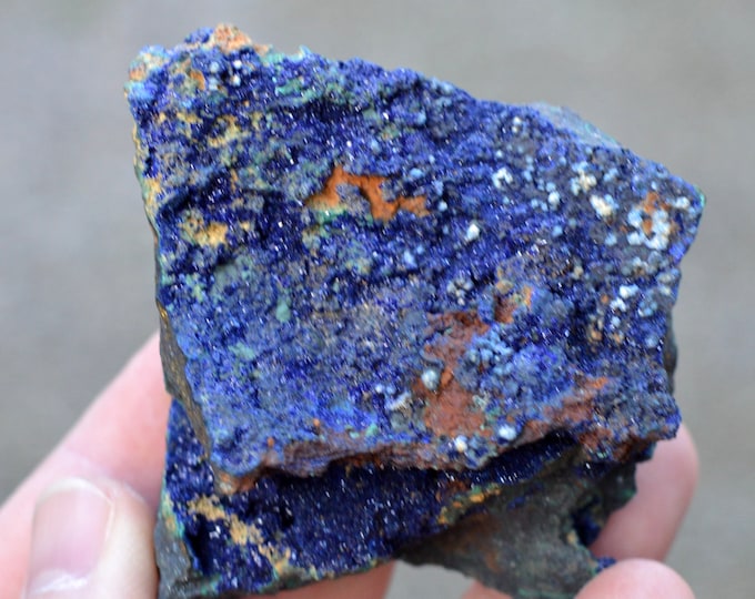 Azurite & malachite chalcopyrite chalcocite 300 grams - Mfouati Mine, Mfouati District, Bouenza Department, DR Congo