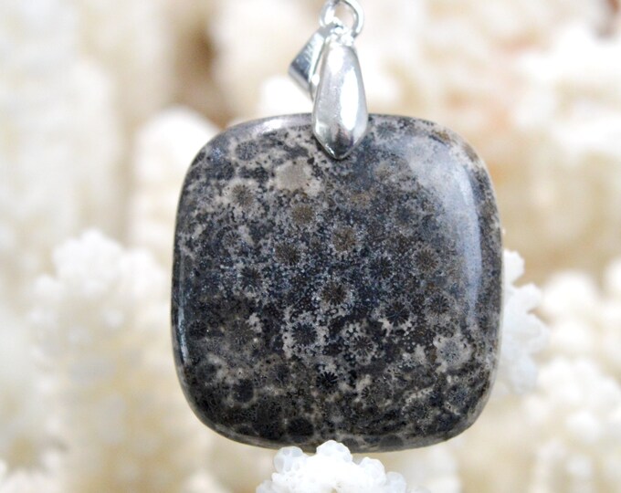 38-carat fossil coral - cabochon pendant - Indonesia // DQ64